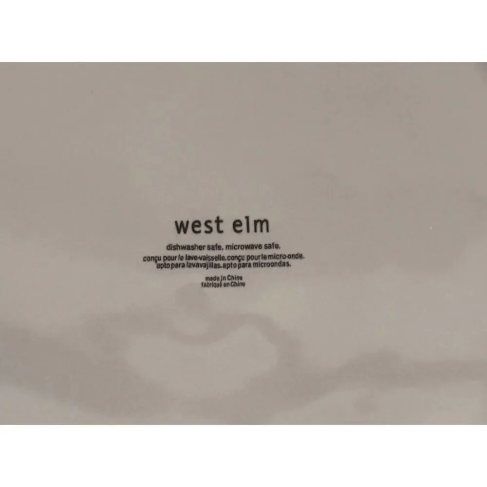 Set Four 4 WEST ELM 10” Heavy Turquoise Dinner Plates Dishwasher Microwave Safe!
